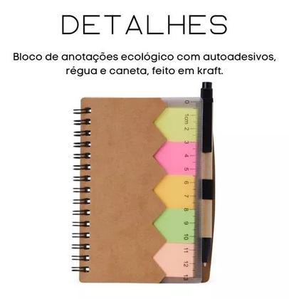 Imagem de Bloco De Anotações Ecológico Com Caneta E Autoadesivo