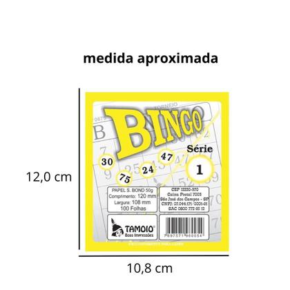 Imagem de Bloco de bingo jornal amarelo 100f c/05un