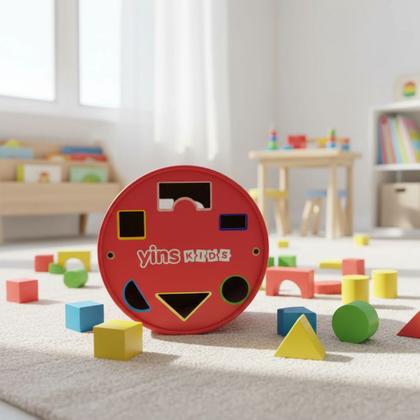 Imagem de Bloco De Construção Em Madeira Balde 50 Peças Montessori