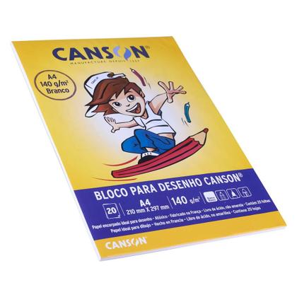 Imagem de Bloco de Desenho Canson A4 Branco com 20 Folhas 210x297mm 140g