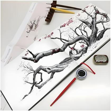 Imagem de Bloco  de Desenho Hahnemuhle Nostalgie Sketch Book Paisagem A5 40 Folhas