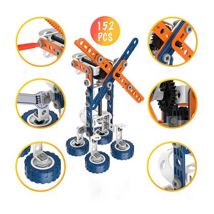 Imagem de Bloco De Montar 152 Peças 12 em 1 Brinquedo Encaixe Educativo Criativo Engenharia Construção Ferramenta