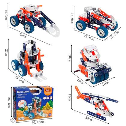 Imagem de Bloco De Montar 152 Peças 12 em 1 Brinquedo Encaixe Educativo Criativo Engenharia Construção Ferramenta