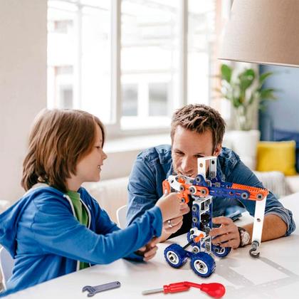 Imagem de Bloco De Montar 152 Peças 12 em 1 Brinquedo Encaixe Educativo Criativo Engenharia Construção Ferramenta