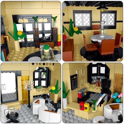 Imagem de Bloco de Montar Café Puzzle 1443 Peças de Encaixar Com Luzes LED Crianças Adulto Adolescentes Infantil Bloco de Construção Decoração Colecionador