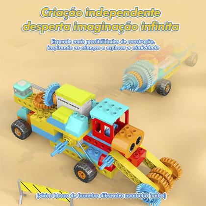 Imagem de Bloco de Montar Caminhão de Construção 12 em 1 STEAM comando programável e Controle Remoto Decoração Brinquedo Educativo Infantil Adulto