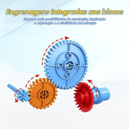 Imagem de Bloco de Montar Caminhão de Construção 12 em 1 STEAM comando programável e Controle Remoto Decoração Brinquedo Educativo Infantil Adulto