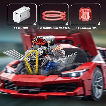 Imagem de Bloco de Montar de Encaixe Motor V8 665 peças USB Controle via APP Decoração Brinquedo Educativo Infantil Adolescente Adulto Conjunto de Construção