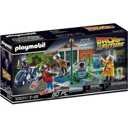 Imagem de Bloco de Montar De Volta Para o Futuro Parte II - Com Fuga de Skate Playmobil - 70634