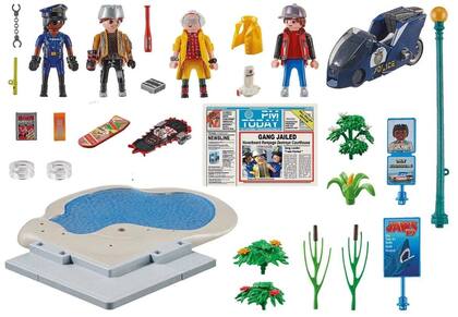 Imagem de Bloco de Montar De Volta Para o Futuro Parte II - Com Fuga de Skate Playmobil - 70634
