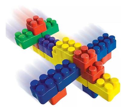 Imagem de Bloco De Montar Didático Brinquedo Pedagógico Infantil 84pçs