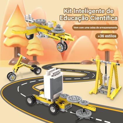 Imagem de Bloco de Montar Educativo 50 em 1 com Motor 180 peças Brinquedo de Encaixar Infantil Criança Kit Monte e Desmonte Diversas Formas