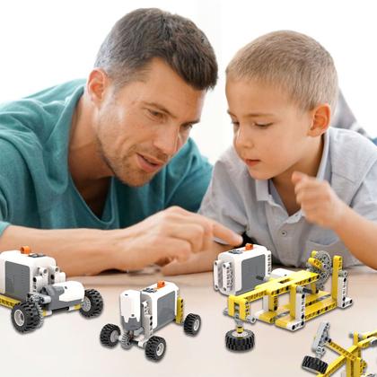 Imagem de Bloco de Montar Educativo 50 em 1 com Motor 180 peças Brinquedo de Encaixar Infantil Criança Kit Monte e Desmonte Diversas Formas