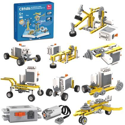 Imagem de Bloco de Montar Educativo 50 em 1 com Motor 180 peças Brinquedo de Encaixar Infantil Criança Kit Monte e Desmonte Diversas Formas