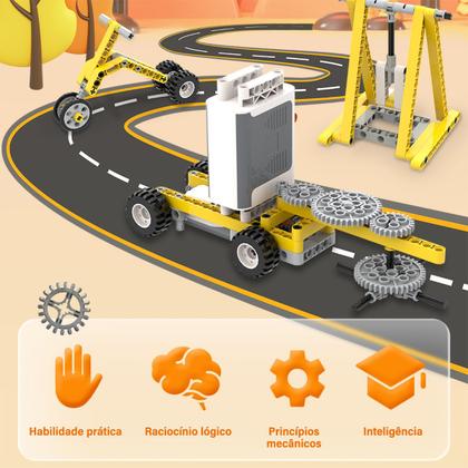 Imagem de Bloco de Montar Educativo 50 em 1 com Motor 180 peças Brinquedo de Encaixar Infantil Criança Kit Monte e Desmonte Diversas Formas