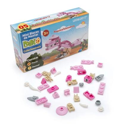 Imagem de Bloco de Montar Mini Dino Display C/ 12 unidades sortidas Leo&Leo Leonora - 10391