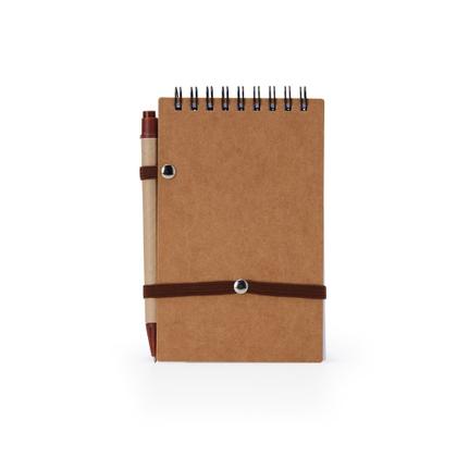 Imagem de Bloco De Notas Ecológico Com Porta Caneta Bolso Anotações Marrom