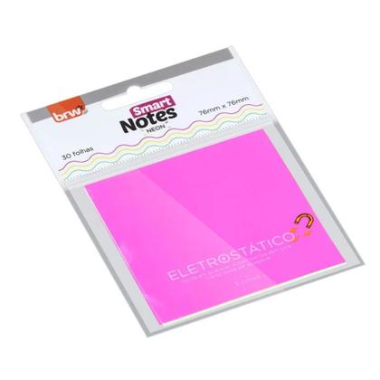 Imagem de Bloco de Notas Eletrostático Sem Cola Smart Notes Neon 30 Folhas 76mmx 76mm - BRW