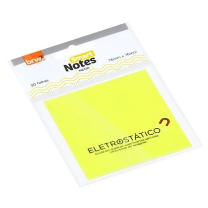Imagem de Bloco de Notas Eletrostático Sem Cola Smart Notes Neon 30 Folhas 76mmx 76mm - BRW