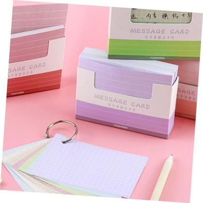 Imagem de Bloco de notas Flash cards Fichas para Memorização Estudo em branco com 150 folhas