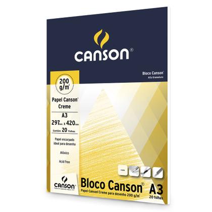 Imagem de Bloco de Papel Canson Creme 200g A3 20 Folhas