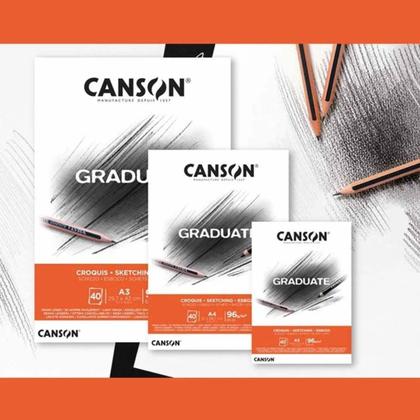 Imagem de Bloco de Papel Graduate Croquis A5 Canson 96g 40 Folhas 