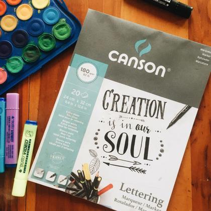 Imagem de Bloco de Papel Lettering Canson Marker A4 20 Folhas