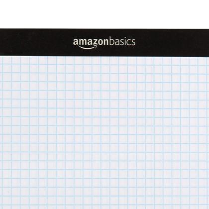 Imagem de Bloco de papel milimetrado Amazon Basics Quad Ruled, 600 folhas, pacote com 6