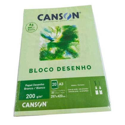 Imagem de Bloco de Papel para Desenho A3 200 g/m² 20 Folhas - Canson