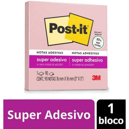 Imagem de Bloco de Recado POST-IT 76X76MM Rosa Milenio 90FLS.