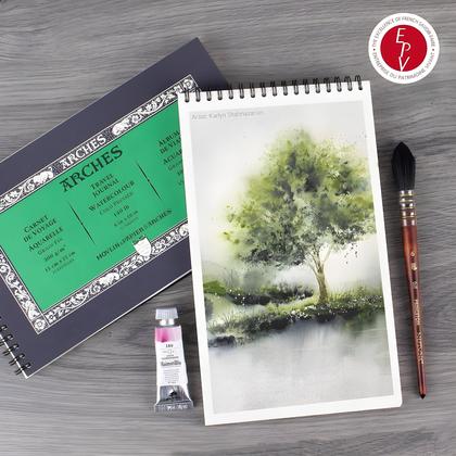 Imagem de Bloco Espiral Arches Aquarelle 300 G/m² Grão Fino Branco 15x25cm 15 Folhas