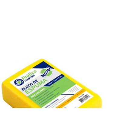 Imagem de Bloco Espuma 6X11X17 Amarelo Castor Pratica - Kit C/10 Unidades