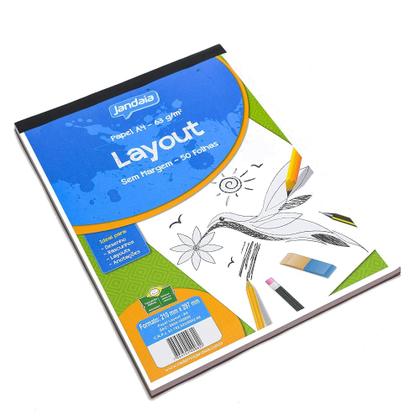 Imagem de Bloco layout a4 50f com margem - jandaia