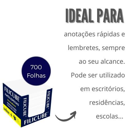 Imagem de Bloco Lembrete Recado Filicube 8x8 Branco 700fls Filiperson