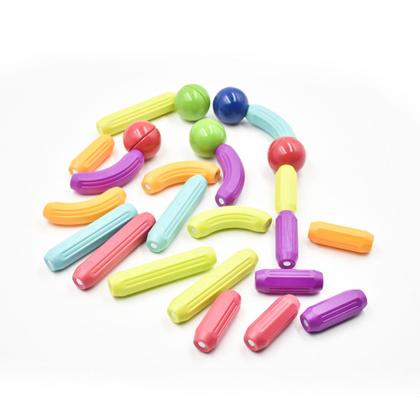 Imagem de Bloco Magnético de Montar Infantil 64 ou 120 Peças Brinquedo Educativo Criativo Peças Grandes de Encaixe Imã Coloridas Grandes
