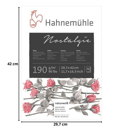 Imagem de Bloco Papel Nostalgie Hahnemühle 190g A3 50 Folhas