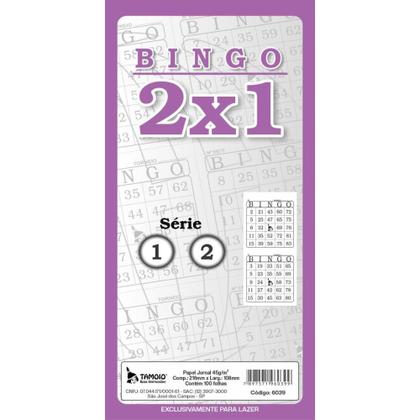 Imagem de Bloco para Bingo Bingão Jornal 2X1 - 100 Folhas - Pacote com 12 Unidades