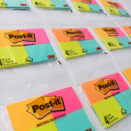Imagem de Bloco Post-it 38x50mm sortido c/ 200fls 3M - 4 UN