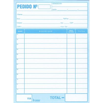 Imagem de Bloco Talão De Pedido C/ 1 Via 50 Folhas 108x155mm Tamoio
