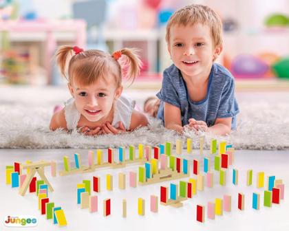 Imagem de Blocos Coloridos 100 peças Efeito Domino - Junges