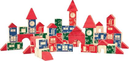 Imagem de Blocos De Construção 150 Peças Madeira Brinquedo Educativo