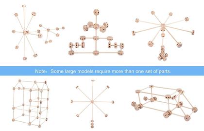 Imagem de Blocos de construção de madeira OUJILA para crianças de 4 a 8 anos 60 unidades