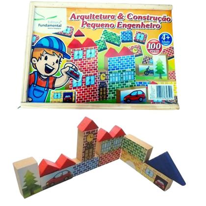 Imagem de Blocos de Construção e Arquitetura Infantil Castelinho em Madeira