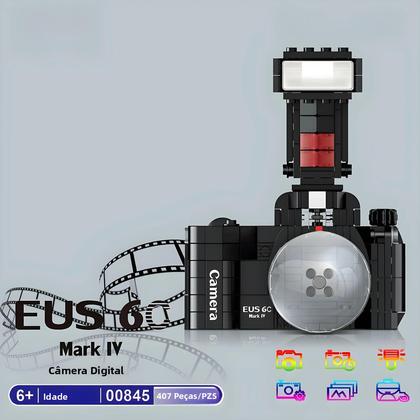 Imagem de Blocos De Construção Educativos Para Crianças, Mini Tijolos, Modelo De Câmera Vintage, Kits De