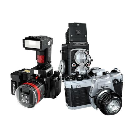 Imagem de Blocos De Construção Educativos Para Crianças, Mini Tijolos, Modelo De Câmera Vintage, Kits De