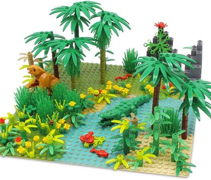 Imagem de Blocos de construção Feleph Rainforest Jungle com 2 placas de base