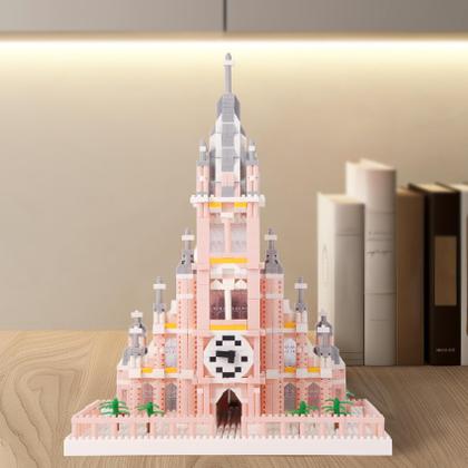 Imagem de Blocos de construção Geniteen Micro Mini Pink Church Model