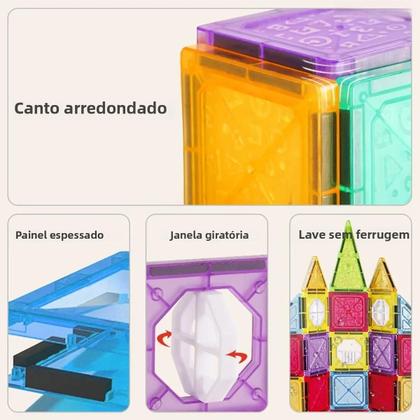 Imagem de Blocos de Construção Magnéticos para Crianças (3 a 8 anos) - Brinquedo Educativo