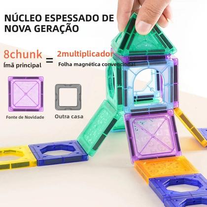 Imagem de Blocos de Construção Magnéticos para Crianças (3 a 8 anos) - Brinquedo Educativo