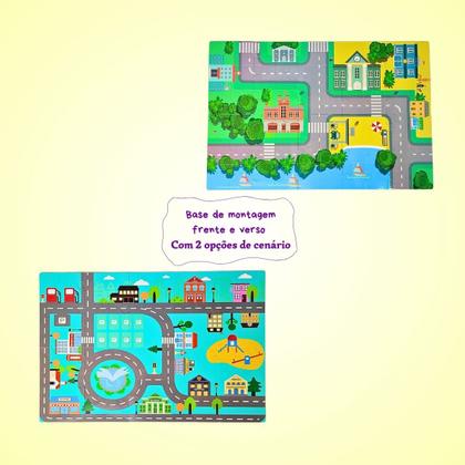 Imagem de Blocos de Construcao Minha Cidade em Madeira para Montar com 140 Pecas Yins Kids Brinquedo Recreativo Didatico